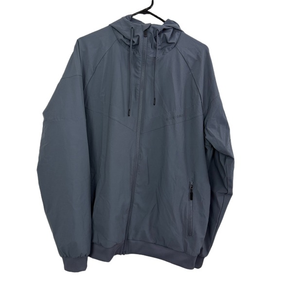 Ghostgolf Fairway Jacket Mens Large Gray Outdoors Hooded Full Zip Windbreaker